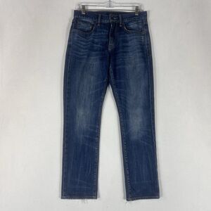 Lucky Brand 410 Athletic Fit Jeans Mens 30x30 Blue Denim Dark Wash Pockets Mid